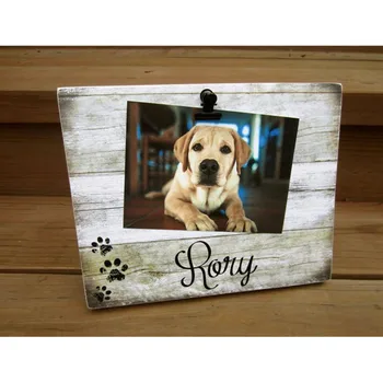 

Custom wood pet Picture Frames, personalize pet dog cat Photo Clip frame, dog cat lover gifts, unique Christmas gift, home decor