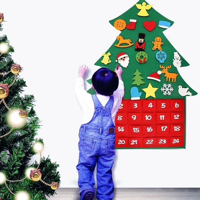Рождественская елка-календарь, подвесной Рождественский календарь, привлекательный уникальный, несколько функций, шерсть, химическое