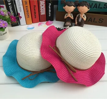 

Straw Hat Female Summer Sun Hat Children Sun-resistant Beach Hat Little Girl Sun Hat Large Brimmed Parent and Child Mother & Dau