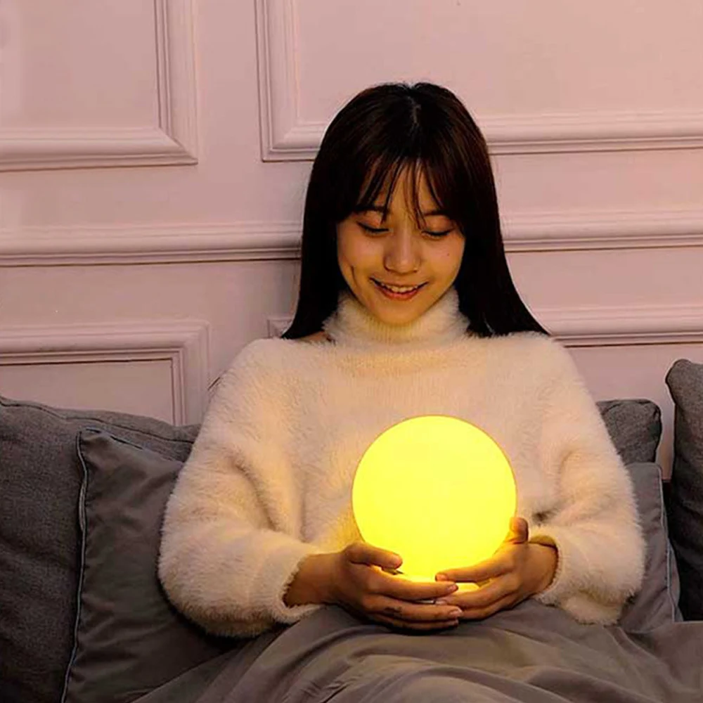 Светодиодный светильник 3D с лунным шариком ночник регулируемой яркостью 13 см/16