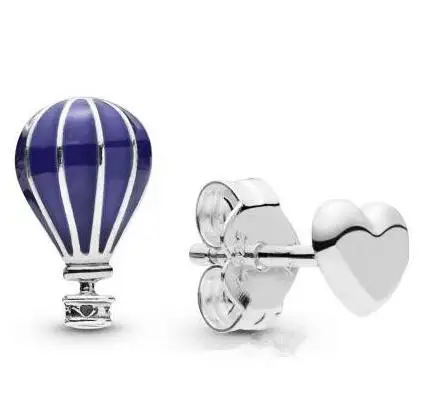 

Original 925 Sterling Silver Earring Air Balloon & Heart Silver Stud Earrings For Women Wedding Gift Fashion Jewelry