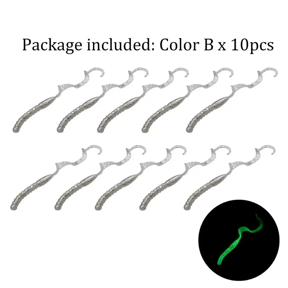 10pcs color B 10 шт. мягкие рыболовные приманки червяк leurre souple силиконовая Мягкая приманка 14 см длинный хвост isca искусственные рыболовные приманки - Цвет: 10pcs color B