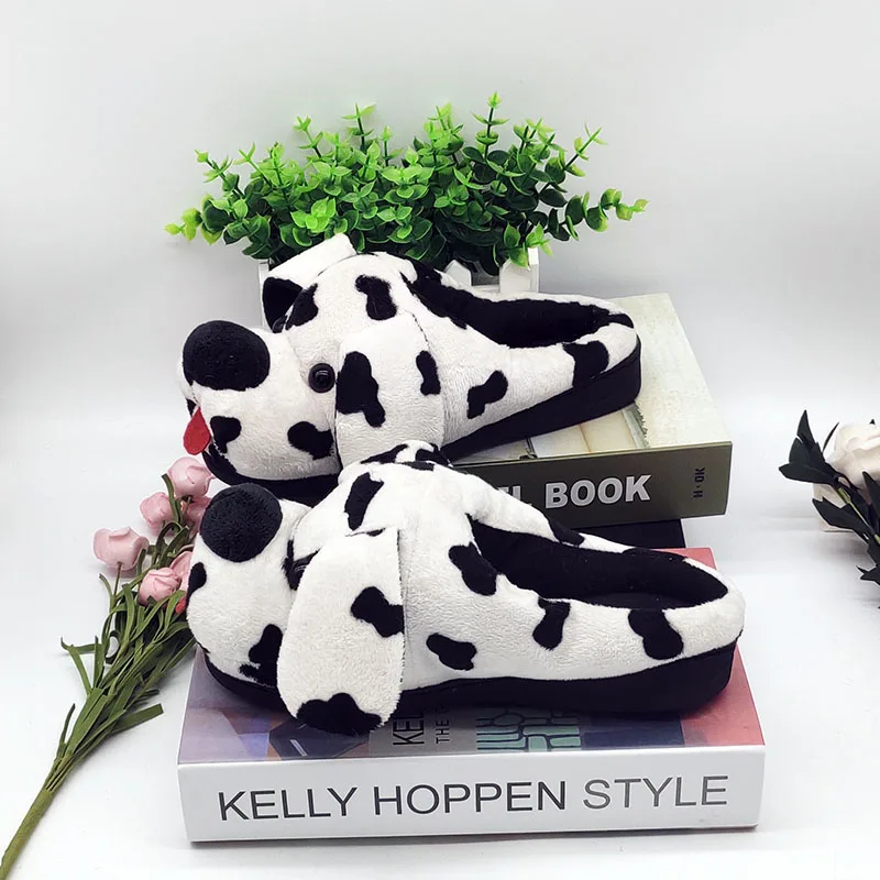 Cute Animal Slipper For Women Girls Fashion Kawaii Fluffy Winter Warm Slippers Woman Cartoon House Slippers Funny Shoes Dog