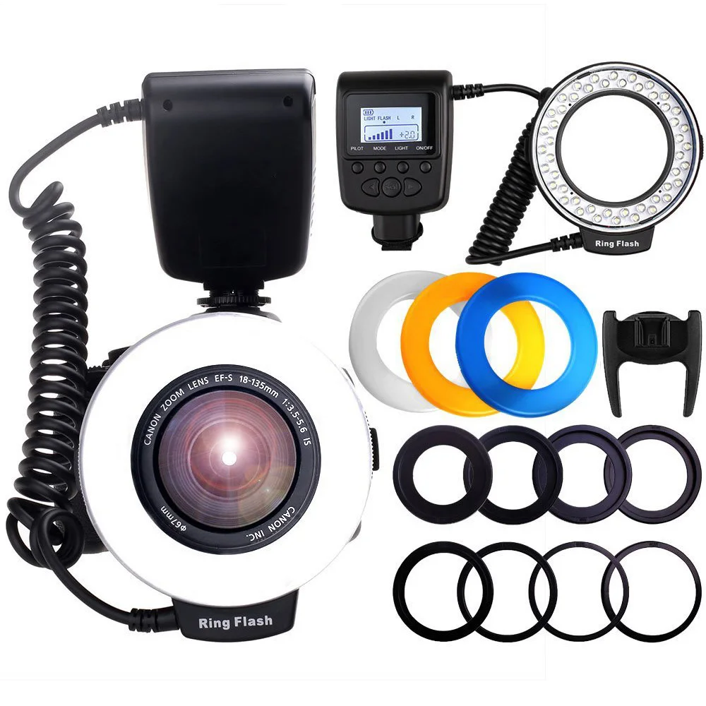 Rf550d Led Macro Ring Flash Light Speedlight Speedlite For Canon Nikon
