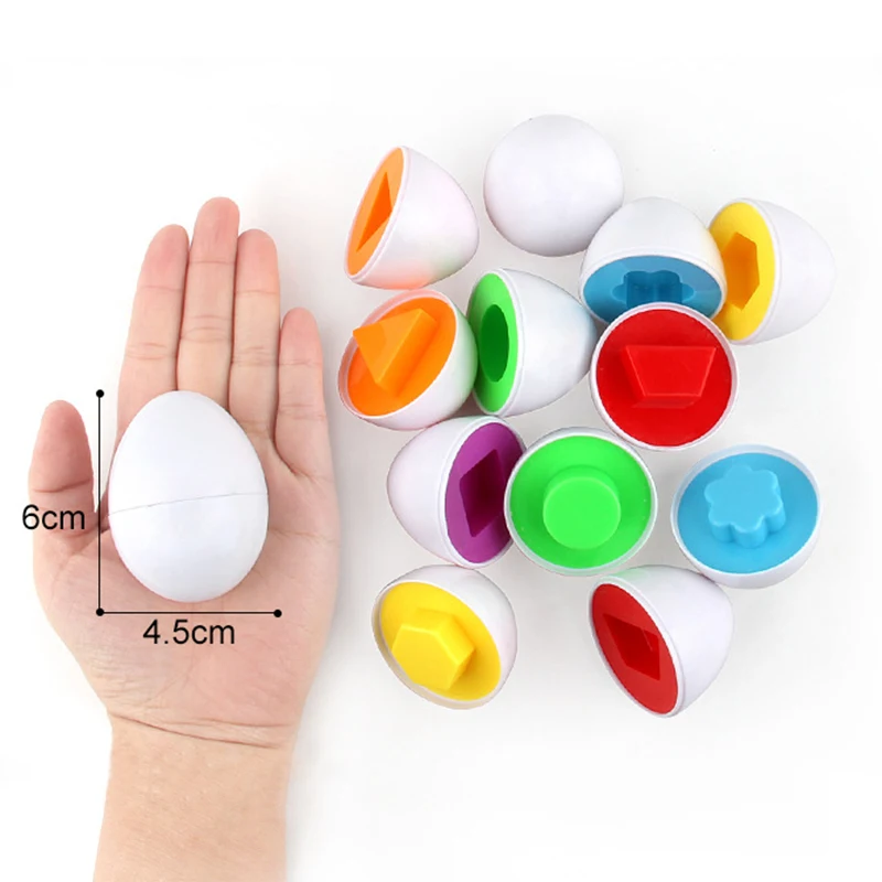 

12PCS Montessori Learning Education Math Toys Smart Eggs 3D Puzzle Game For Children Popular Toys Jigsaw Mixed Shape Tools