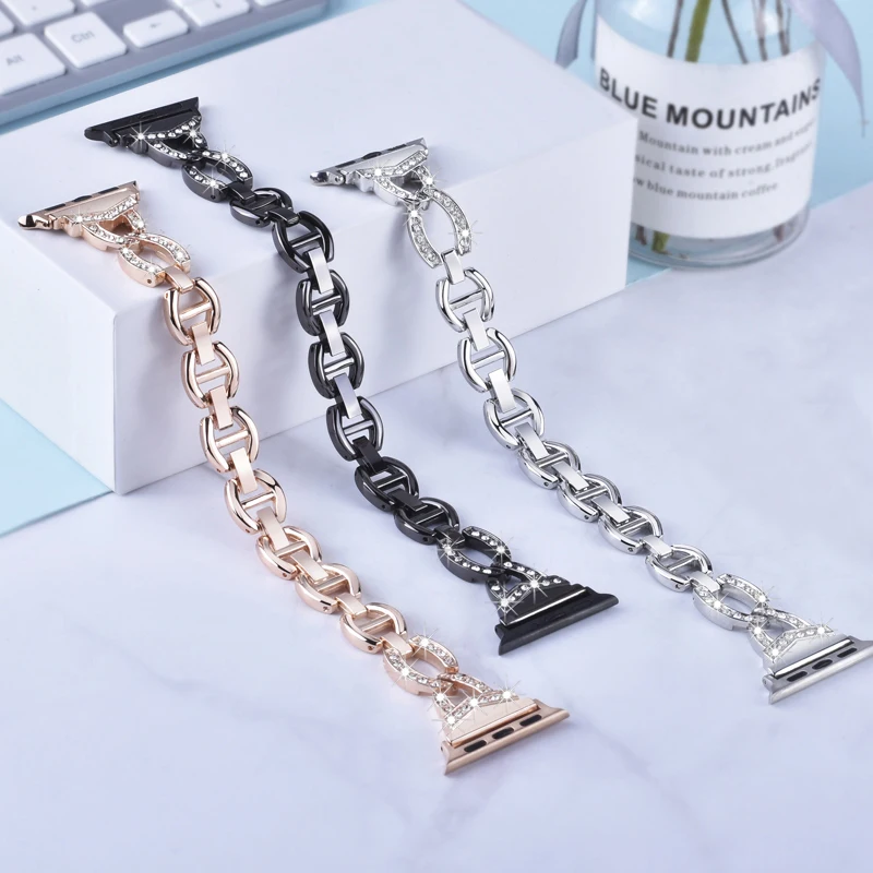 Stainless Steel Metal Dress Jewelry Bracelet for Apple Watch Series 4 3 2 1 38MM 42MM 1