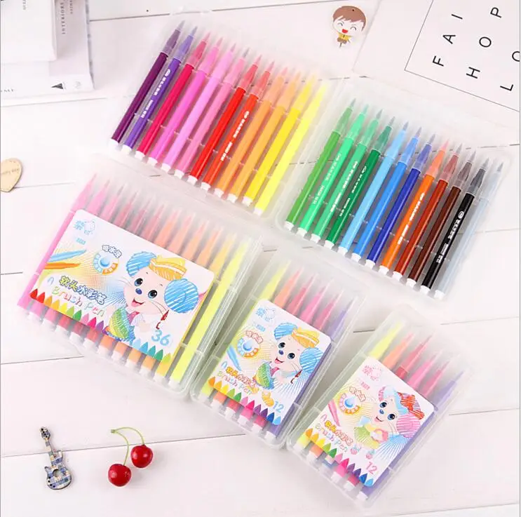 

Washable Soft Brush Pen Drawing Sketching Children School Art Supplies Coloring Calligraphy Watercolor Art Markers Pen