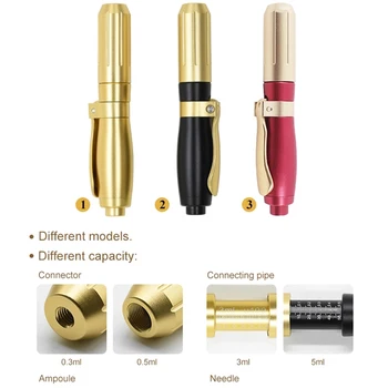 

0.3ml & 0.5ml acid injection gun Hyaluronic Acid Pen Needle Free mesotherapy Gun High density Metal For Anti Wrinkle lip filler