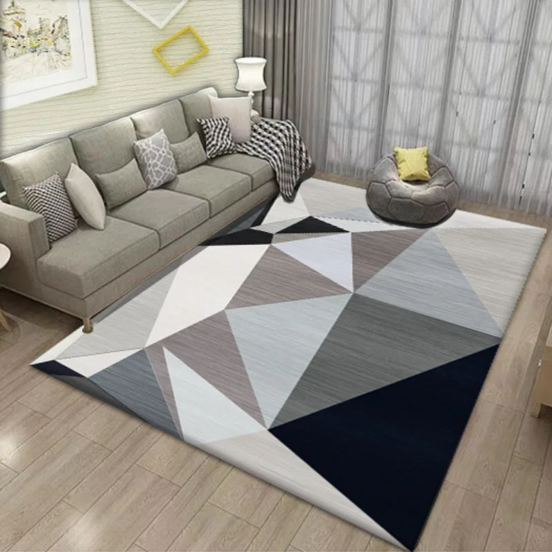 Print Geometric Carpet Rug Modern Soft Carpet For Living Room Multiple Sizes Non-Slip Antifouling Carpet Bedroom Blanket Mat