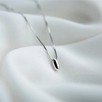 

Sole Memory Fresh Lovely Simple Beans Rice 925 Sterling Silver Clavicle Chain Female Necklace SNE447