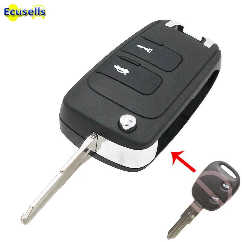 

New 2 Button Flip Remote Key fob Case Shell For Chevrolet Epica LOVA Spark