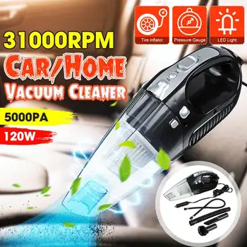 

4 in 1 Multi Function Car Vacuum Cleaner Portable Dual Use Car Auto 5000PA Inflatable Pump with Digital Display Air Compressor