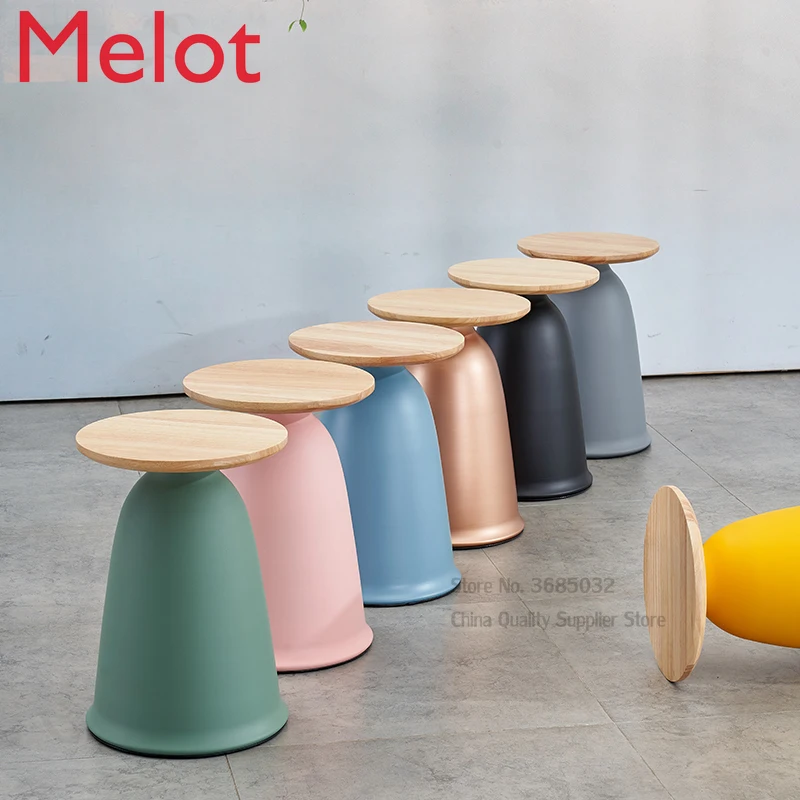 

Nordic Sofa Side Table Aluminum Alloy Coffee Table Living Room Sofa Corner Tables Ins Round Solid Wood Table Bearing 150kg