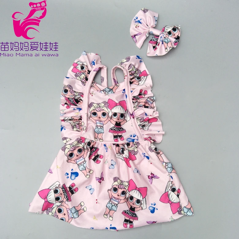 17 inch Baby new born Doll pink dress with bow for 18 inch girl doll sequin dress children gifts - Цвет: A2