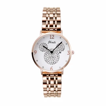 

JBAILI Watch Women Gypsophila Diamond Fashion Gold Ladies Watch Stainless Steel Band Women's Dress Watch Clock Relogio Feminino