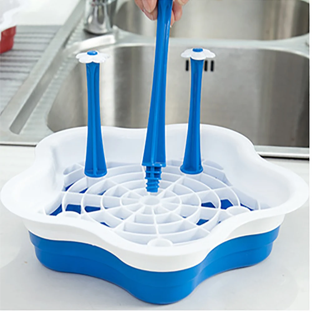 Plum Shaped Shelf Dryer Dish Clean Cup Holder Bottle Storage Stand Organizer Draining Home Detachable Portable