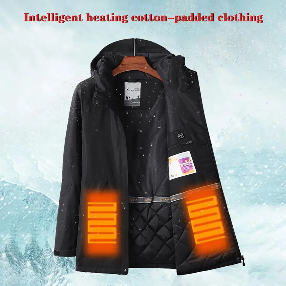 USB Heating Cotton Jackets Outdoor Sport Waterproof Windbreaker Winter Hiking Camping Skiing Heated Coats