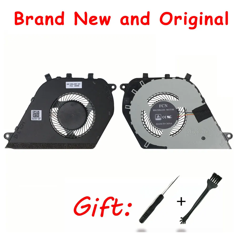 

New cpu cooling fan for Dell Inspiron 7580 7570 7573 DFS541105FC0T FJGY DC5V 0.5A 023.1009J.0001 fan cooler 0Y64H5 Radiator