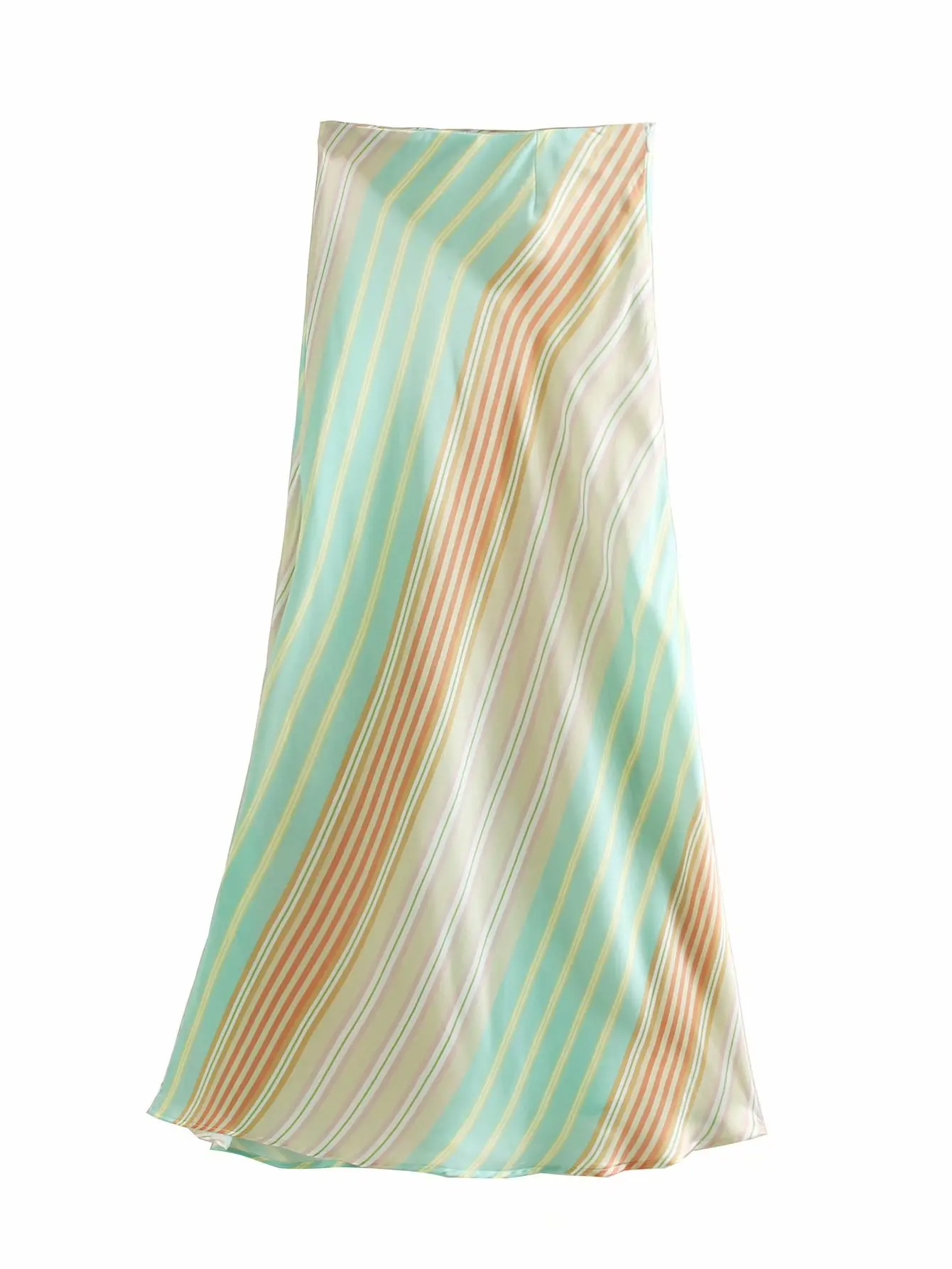 

2019 Summer New Style Western Style Satin Textured Stripes Slim Fit One-step Skirt Skirt 3081489
