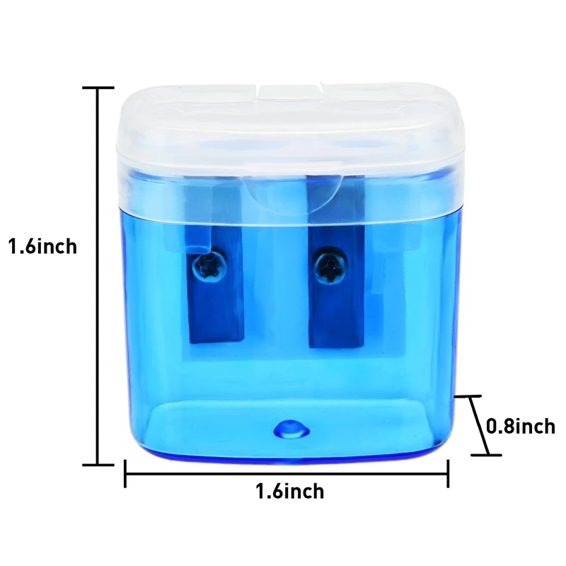 

Dual Hole Pencil Sharpener Manual Pencil Sharpeners with Lid for School Home Office Using (24 Pieces)