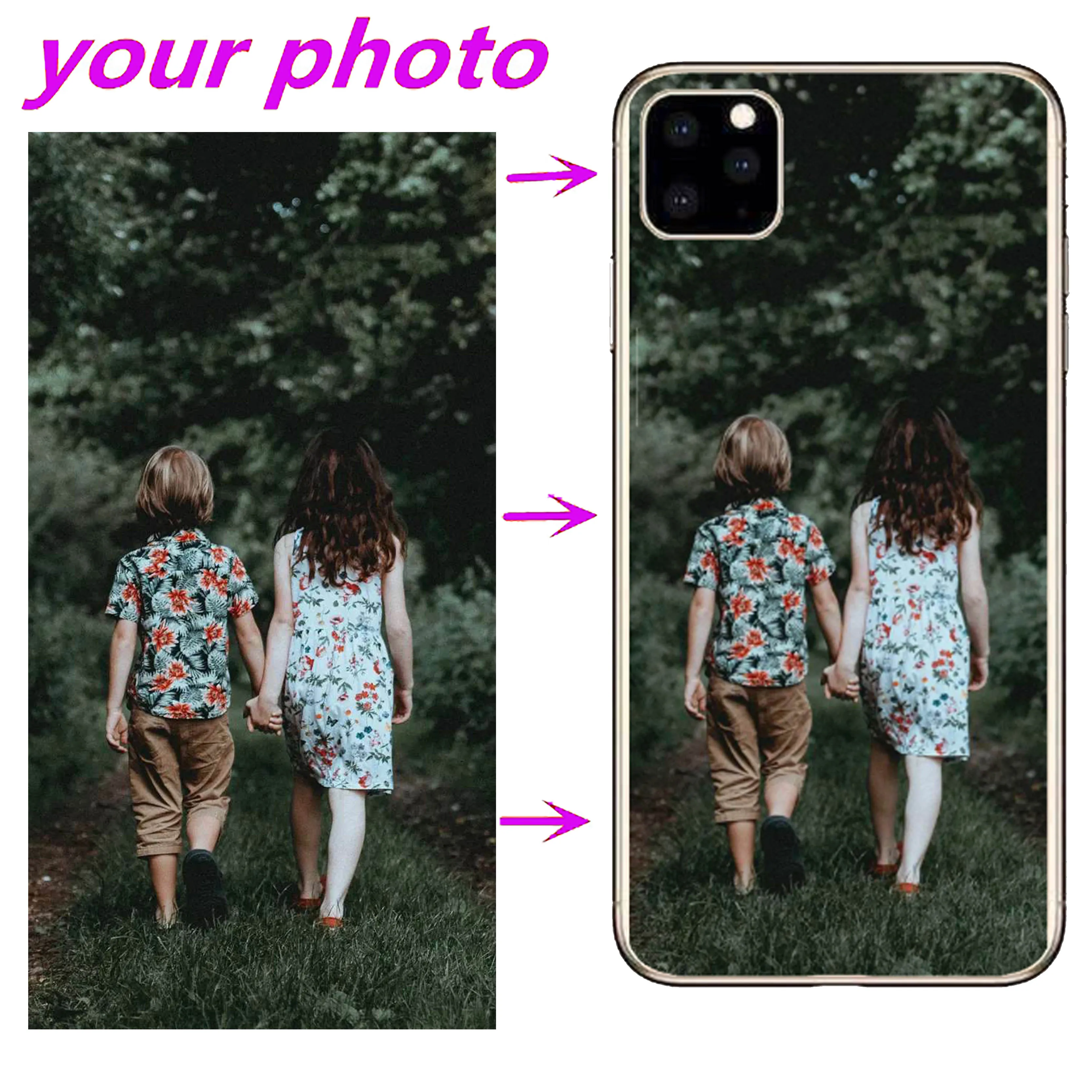 

Custom Personalized Add Your Own Photo Picture Phone Case Silicone Case Coque for 11pro max xs max XR 11 pro X 6 7 8Plus 5s se