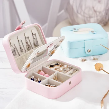 

Delicate Jewelry Organizer Display Travel Jewelry Case Boxes Girls Jewelry Storage Box Fashion Design Storage Zipper Jewelers