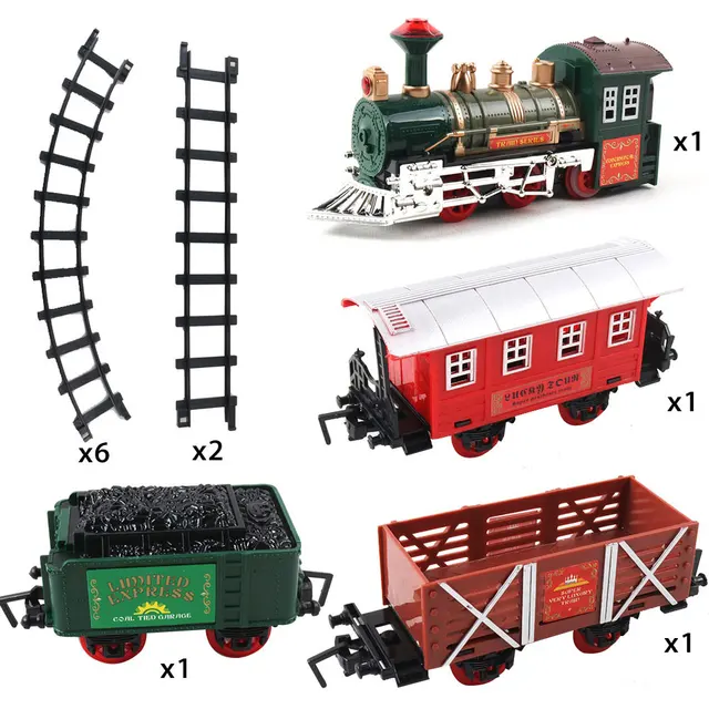 Retro Electric Train Toy Simulation Model Electric Train Toys Battery Operated Children Car Gift 2