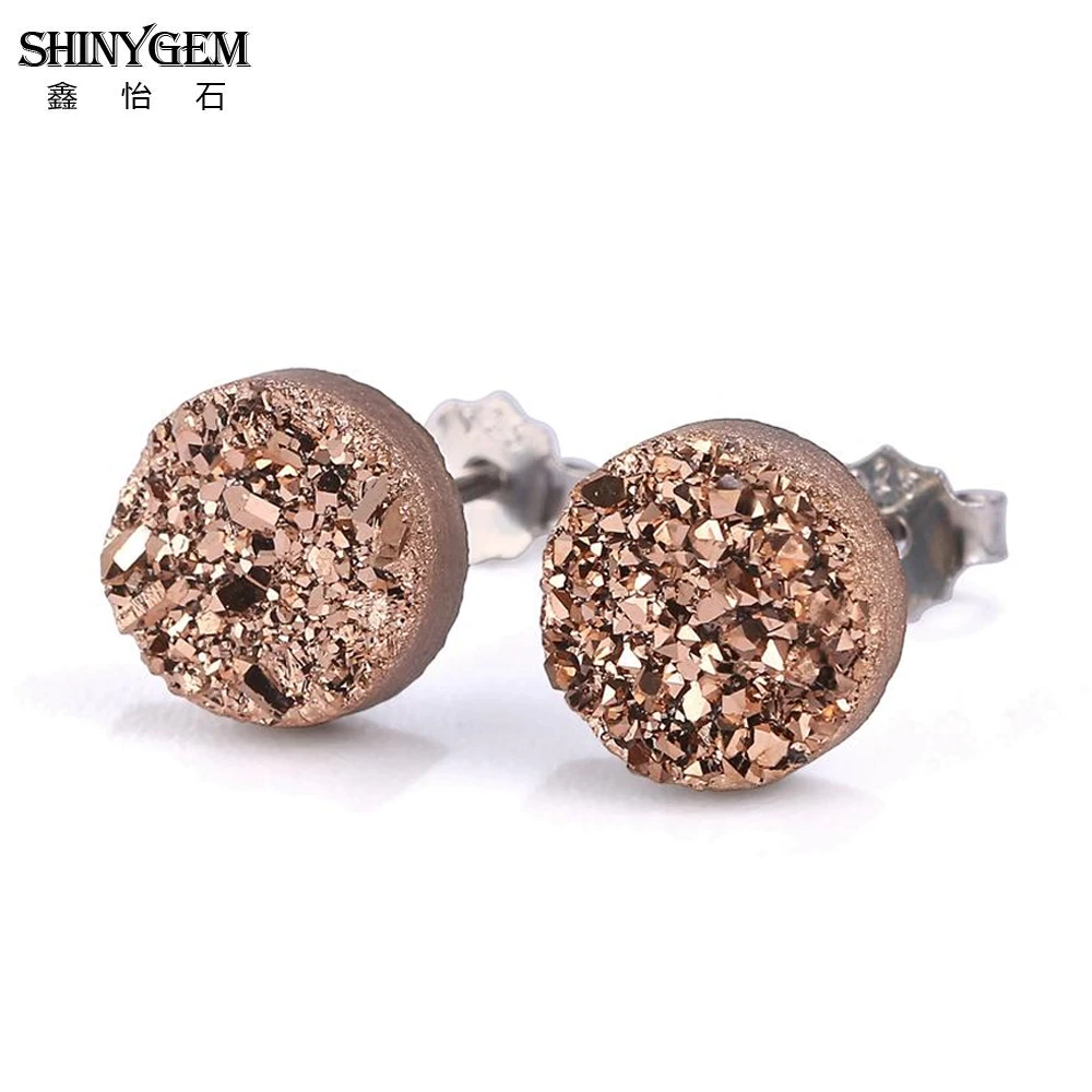 SHINYGEM модные круглые сверкающие Кристальные серьги гвоздики 6 мм элегантные милые