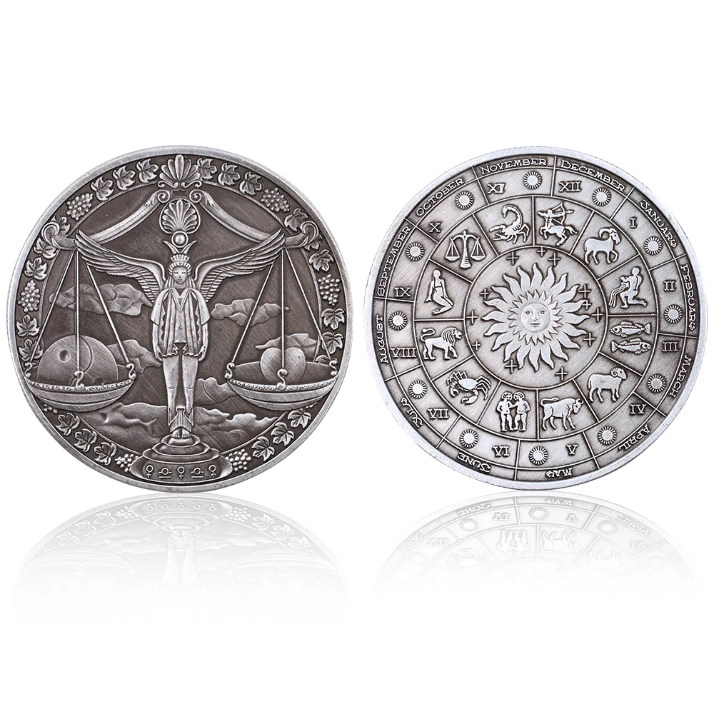 Estival сувенирные подарки Ancent монета весы Созвездие удача монета подарок на день рождения коллекционные монеты вызов монеты