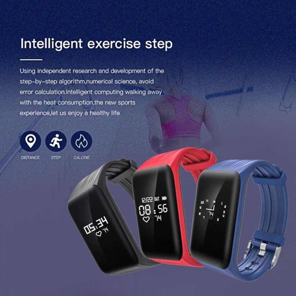 IP68 Sport Fitness Braccialetto Inseguitore Smart Watch Women Watch men's Watch Smart Wristband Heart Rate Monitor 2019