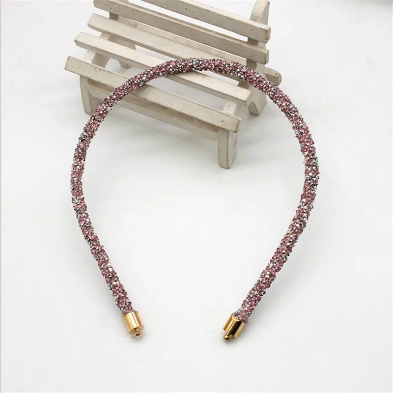pink Модная Корейская кристальная Мягкая повязка на голову для женщин, стразы, ободок для волос, ободок для девочек, аксессуары для волос, простые аксессуары для головных уборов - Цвет: pink