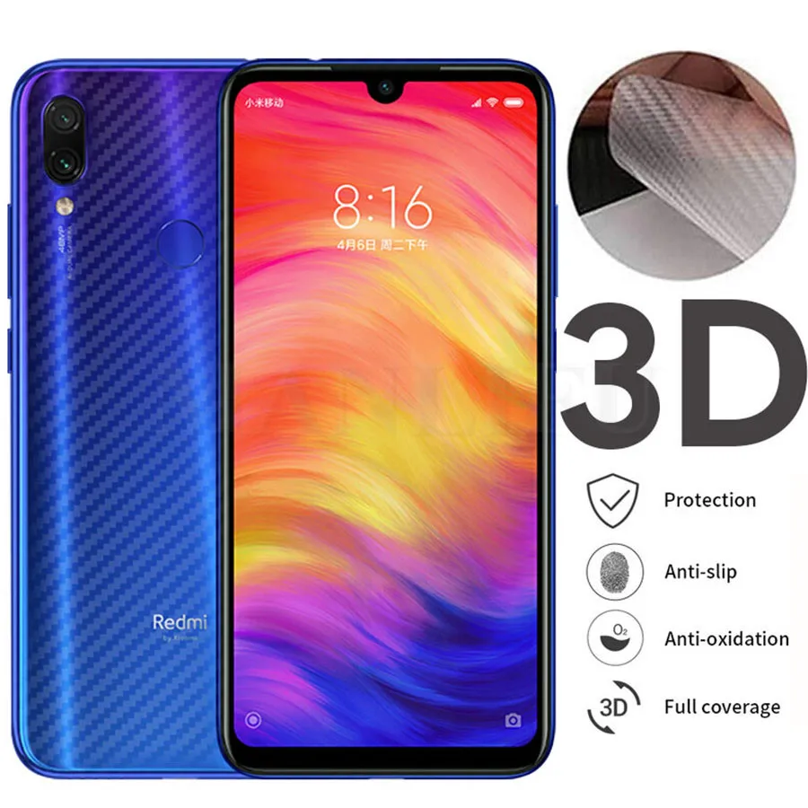 5 шт. 3D карбоновая Защитная пленка для задней панели Xiaomi mi 9 CC9 CC9e 9T Pro A3 Lite Red mi 8 Note 7 8 K20 Pro Наклейка защитная пленка для экрана