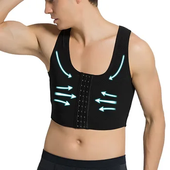 

Mens Slimming Short Body Shaper Chest Shirt 2020 Fitness Solid Abs Abdomen Undershirt Gynecomastia Waist Trimmer Sweat Vest