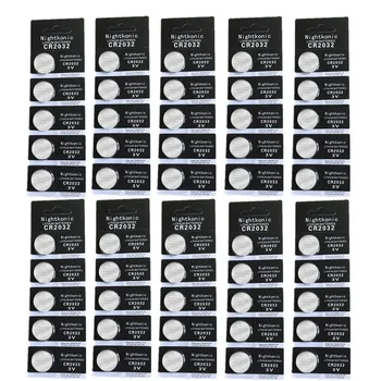 

Nightkonic （ 10packs）50 PCS CR2032 battery 3V Lithium BR2032 DL2032 ECR2032 CR 2032 Button Coin Battery