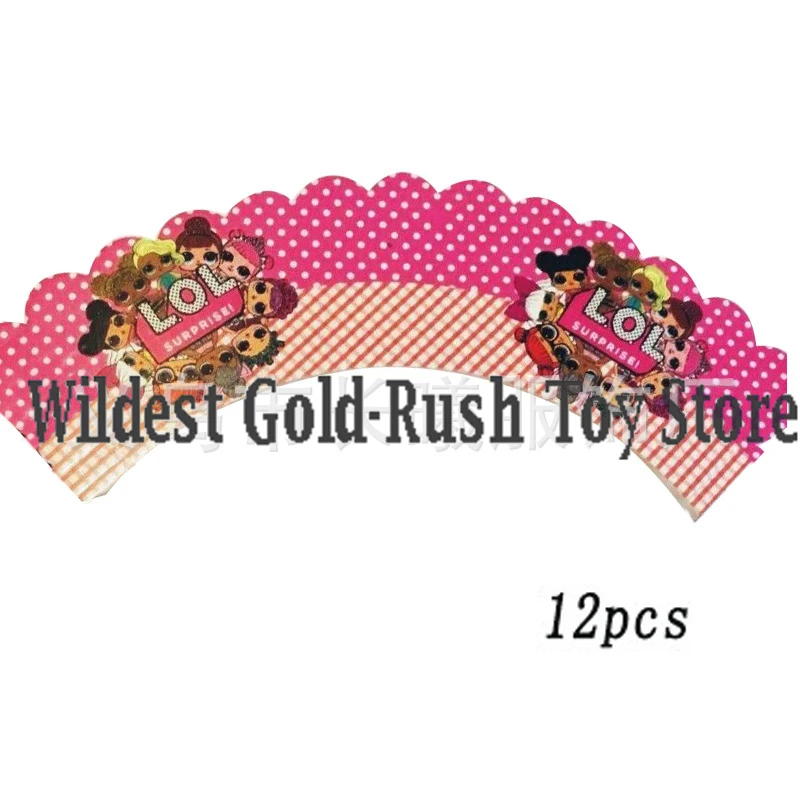 24pcs LOL surprise dolls cake card fruit plug-in children birthday party supplies Plugin lol surprise birthday toys set 10CM