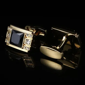 

2019 new France black rectangle cuff-links luxury top quality grace cuff buttons for men t-shirt business wedding gift