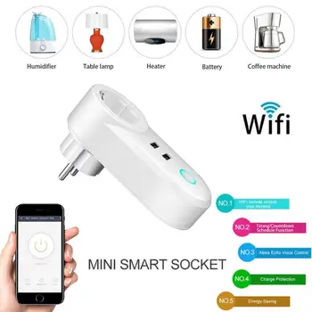 

Smart Home Smart Plug WiFi Socket EU 10A Power SmartLife APP Voice Control Works With Alexa Google Assistant With 2 USB Port