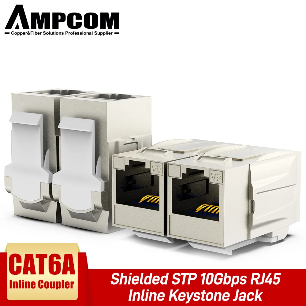 AMPCOM CAT6A RJ45 встроенный соединитель Keystone Jack цинковый сплав экранированный STP