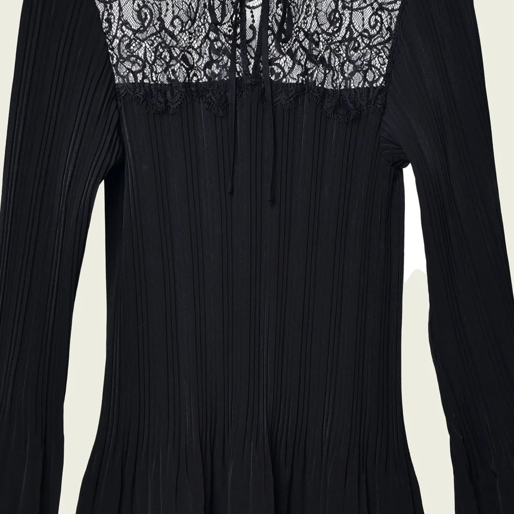 Женское платье 19 осеннее и зимнее Новое Элегантное тонкое платье с круглым вырезом и длинными рукавами