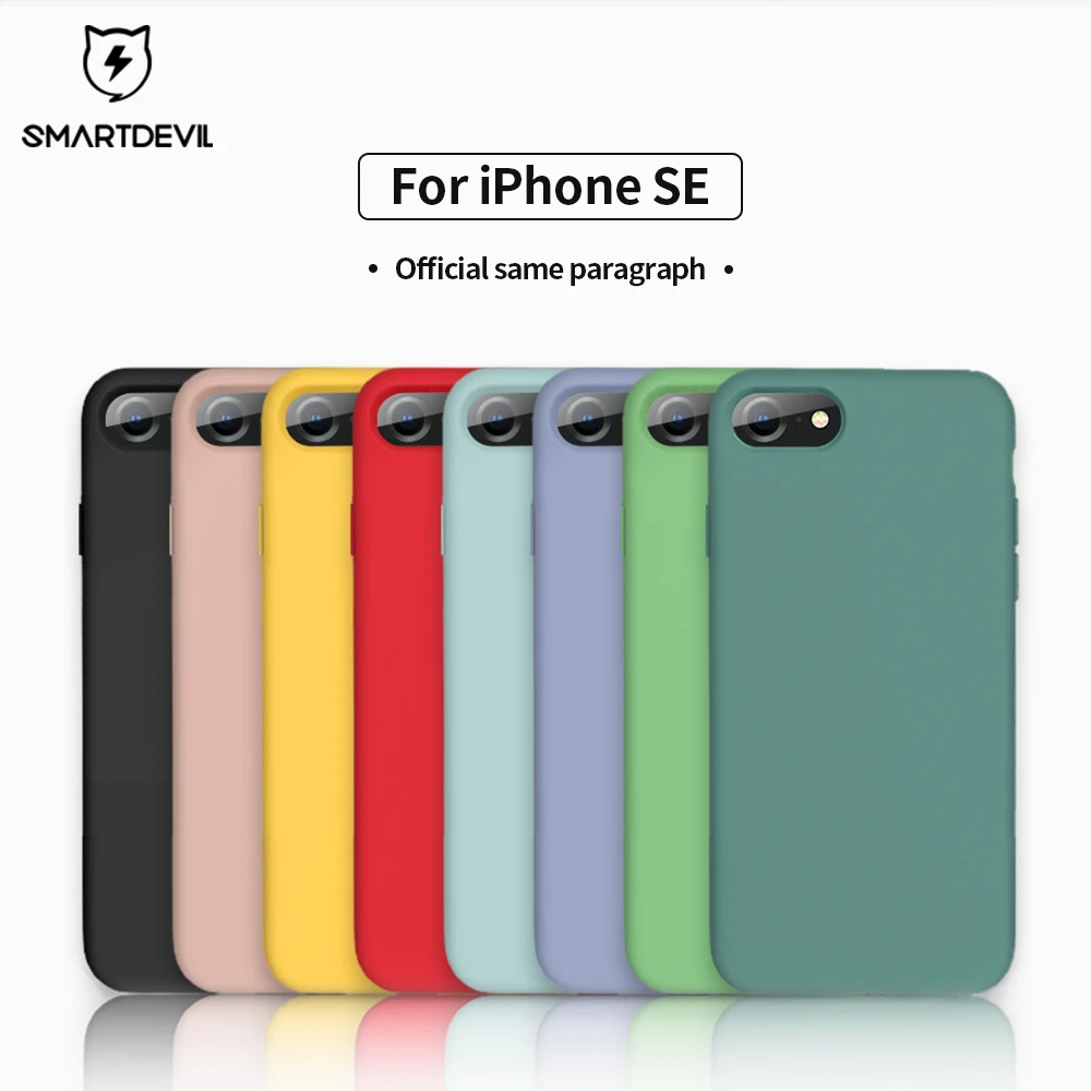 SmartDevil funda de silicona para iPhone SE 2020, carcasa de Color sólido para parejas, caramelo, y Simple, 2020|Fundas antigolpes para - AliExpress