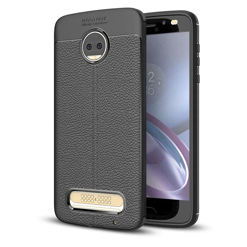 10 шт./лот для Motorola Moto Z2 Force Case Play роскошный кожаный мягкий силиконовый чехол из