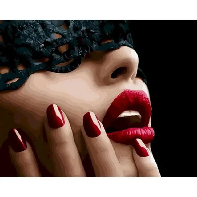 Fashion Girl Oil Painting By Numbers Kit On Canvas With Frame Handmade Drawing Paint For Adult Picture Color By Number Decor Art 6480