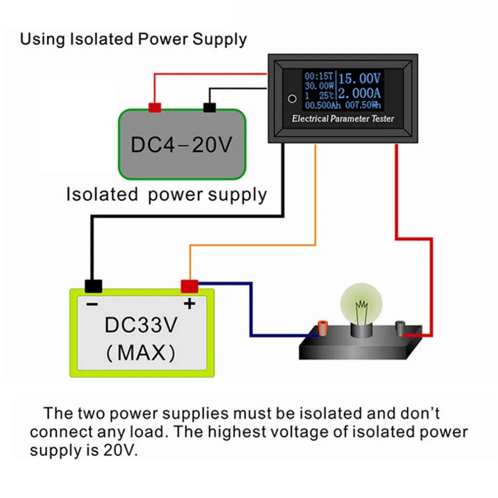DC 100V 10A O светодиодный вольтметр постоянного тока Амперметр Многофункциональный светодиодный цифровой измеритель мощности высокотемпературная батарея Емкость тестер напряжения
