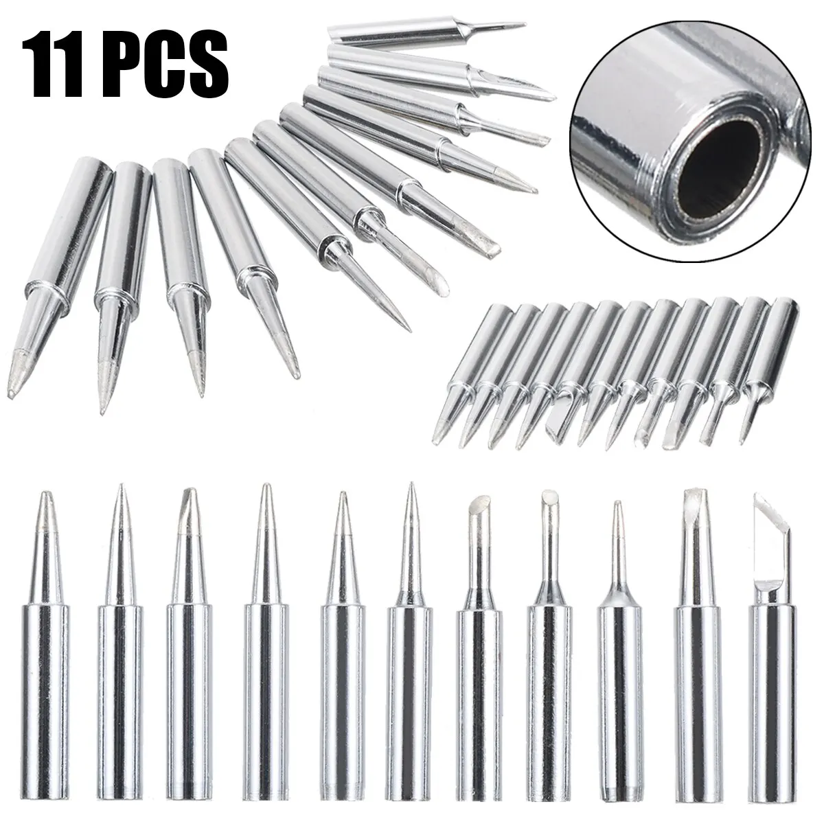

11pcs Lead Free Welding Tips Soldering Screwdriver Iron Tips Replacement Parts for Hakko 900M/933/936/376/907 Soldering Station