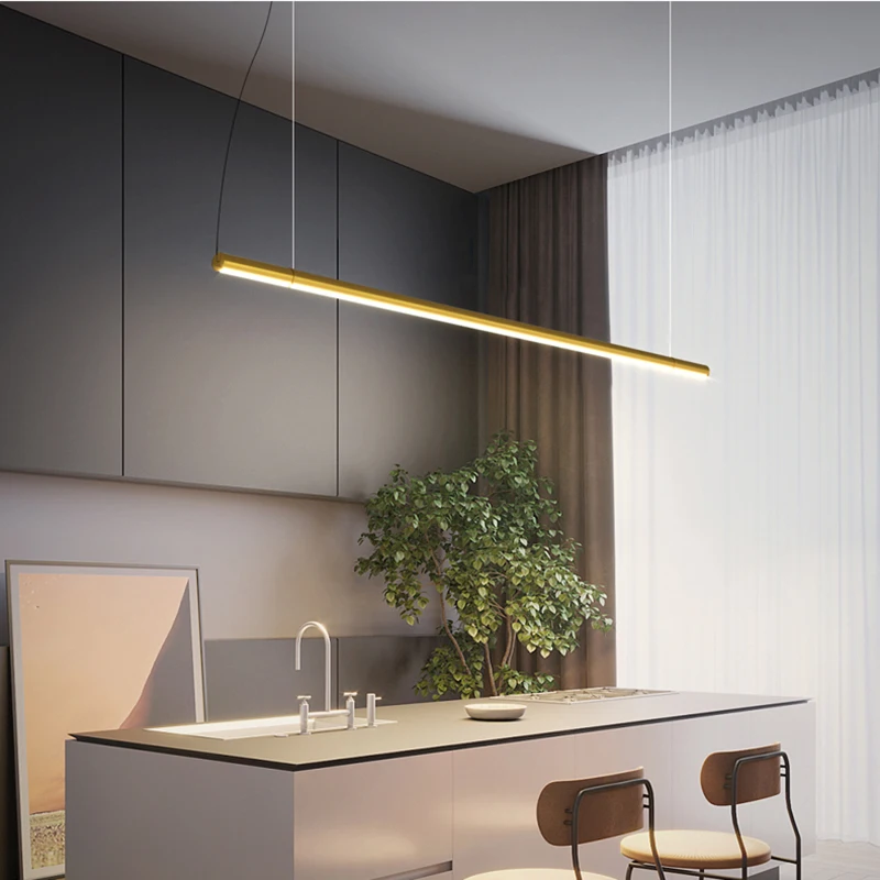 

Modern Minimalism Line Pendant Lights Designer Creative Quality Hanging Lamp for Dining Room Lights Restaurant Led Light Fixture