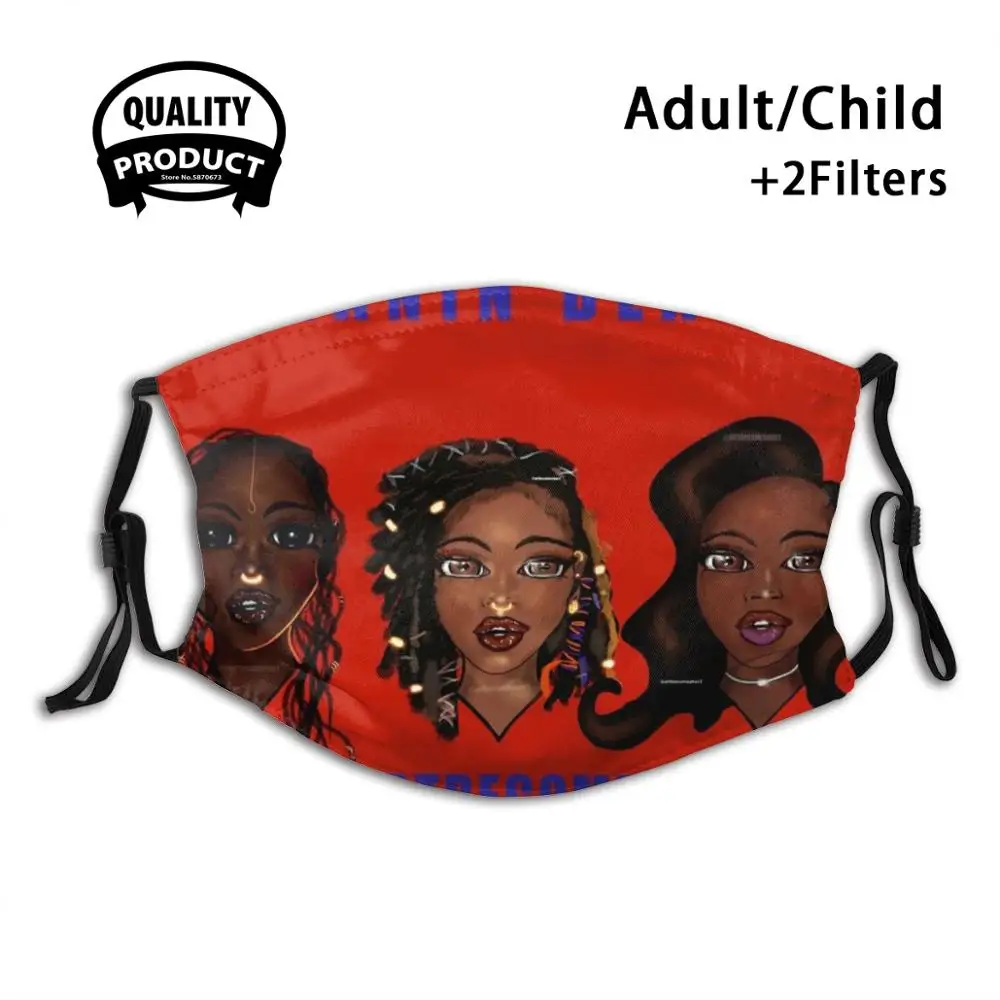 Melanin Beauty Series - Fire Truck Red Fashion Funny Design Black Reusable Masks Locs Braids Relaxed Wig Dreads Dread | Аксессуары для