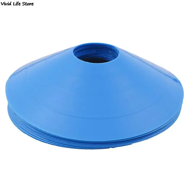 10pcs/set Soccer Training Sign Dish Pressure Resistant Cones Marker Discs Marker Bucket PVC Sports Accessories