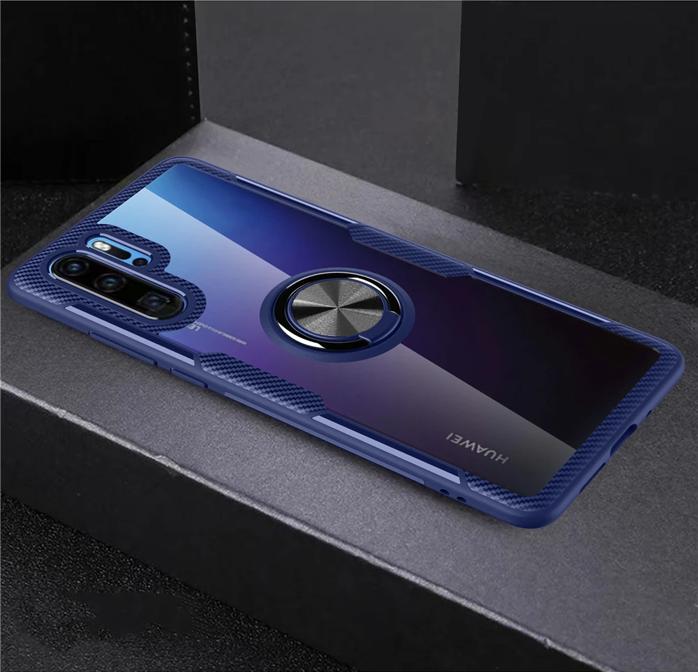 Противоударная прозрачная стеклянная крышка для huawei P30 P20 Lite Pro прозрачный чехол с магнитным кольцом для huawei P 30 20 Lite Pro