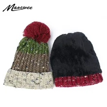Брендовые зимние шапки бини для женщин, вязаная акриловая шапка разных цветов, вязаные шапки бини с большим помпоном, женская зимняя шапка Bone Gorra