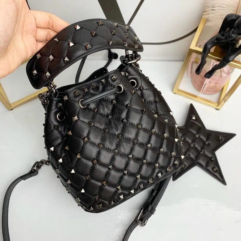 

Women crossbody bag handbag bucket High quality bag Real leather shoulder Female Cow leather ladies Luxury designer bag